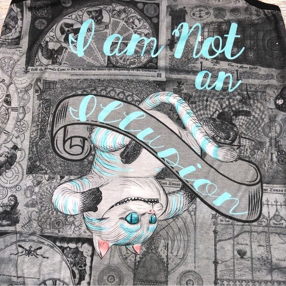 Disney Alice Through The Looking Glass Cheshire Cat Tank Top Gray Size M - Picture 3 of 8